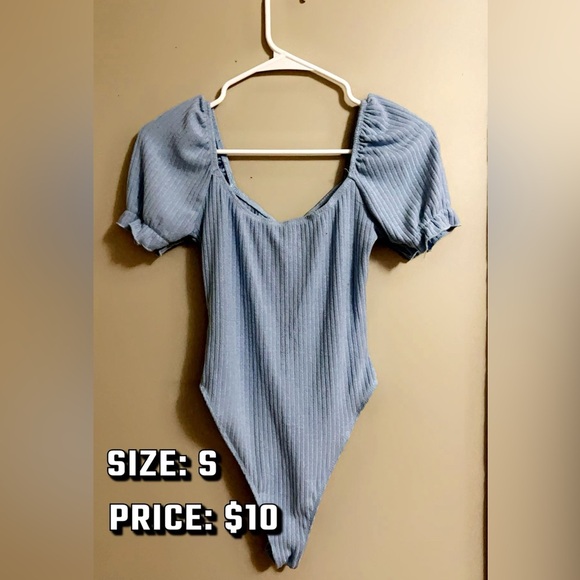 Blue Ribbed One Piece - Picture 2 of 2